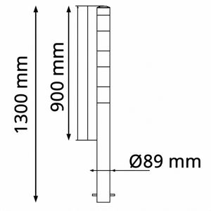 Produktbild für Absperrpfosten Schake 489B+1, 1 Öse, rot/weiß, aus Metall