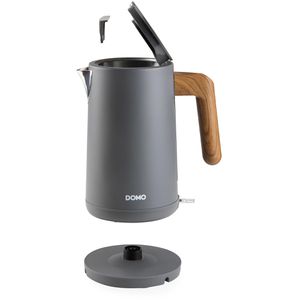 Produktbild für Wasserkocher Domo Wood You DO9268WK, grau
