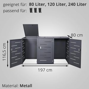 Produktbild für Mülltonnenbox Mendler HWC-E83, Metall