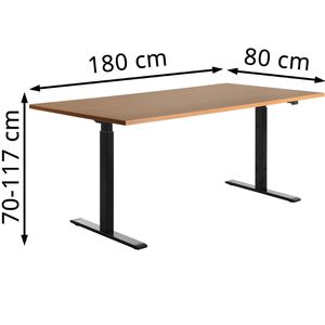 Produktbild für Schreibtisch Topstar E-Table, buche / schwarz