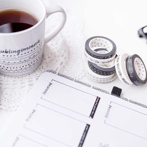 Produktbild für Washi-Tape Papierdrachen Bullet Journal, schwarz
