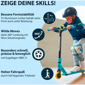 Produktbild für Scooter Hudora Stunt Scooter Kids, Stahlpfosten, hellblau