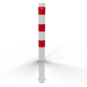 Produktbild für Absperrpfosten Schake 491B, rot/weiß, aus Metall