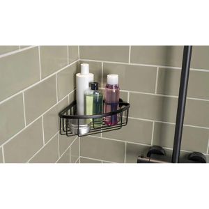 Produktbild für Duschablage Tesa Aluxx Black 40505, schwarz matt