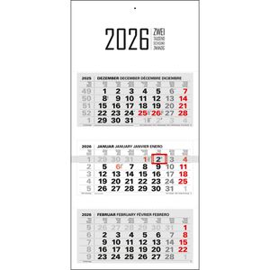 3-Monatskalender Kalenderwerk Varius mit Ferienübersicht, 2026