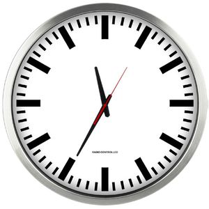 Wanduhr Eurotime 56864-07 XXL, Aluminium, analog, Funkuhr