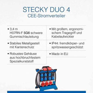Produktbild für CEE-Stromverteiler as-Schwabe Stecky Duo 4, mobil, für außen