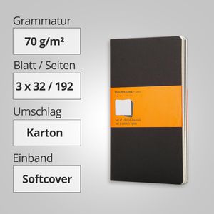 Produktbild für Notizbuch Moleskine Cahier Pocket, Notizheft, Karton Softcover
