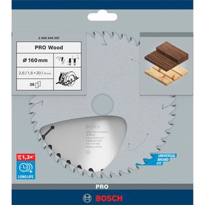 Produktbild für Kreissägeblatt Bosch PRO Wood, 2608640597