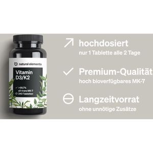 Produktbild für Vitamin-D natural-elements 240 Tabletten