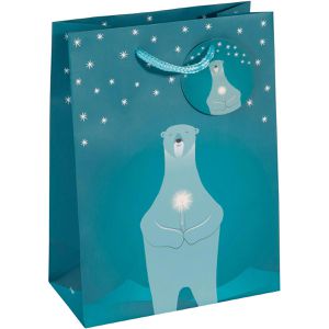 Geschenktüte Sigel GT053 Polar bear with candle