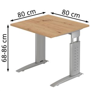 Produktbild für Schreibtisch Hammerbacher U-Serie, asteiche / silber