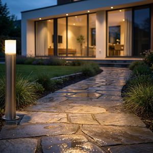 Produktbild für Wegeleuchte SLV Rox Acryl 90, silber, mit 230 V Netzstrom