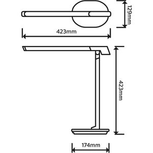 Produktbild für Schreibtischlampe Philips Sword, grau, LED, dimmbar