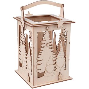 Produktbild für Laterne Rayher 64517505, Holzlaterne Wichtel, braun, indoor