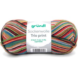 Produktbild für Häkelgarn Gründl 6229-06, Sockenwolle Trio print, Streifen mix