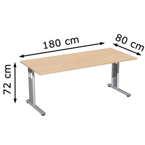 Produktbild für Schreibtisch Geramöbel Flex S-618146-BS, buche / silber