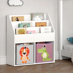 Produktbild für Bücherregal Vicco Luigi, weiß, mit 2 Faltboxen