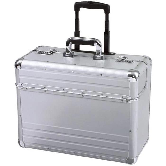 Alumaxx Pilotenkoffer 45122, – Omega Aluminium, silber Laptopfach, Böttcher Trolley, mit AG
