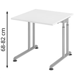 Produktbild für Schreibtisch Hammerbacher Z-Serie, weiß / silber