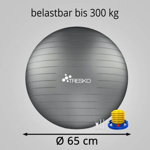 Produktbild für Gymnastikball Tresko Anti-Burst, mit Luftpumpe