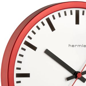 Produktbild für Wanduhr Hermle Grand Central 30471, Edelstahl, analog, Funkuhr