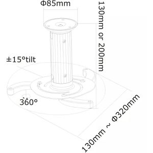 Produktbild für Beamer-Deckenhalterung Neomounts BEAMER-C80WHITE, weiß