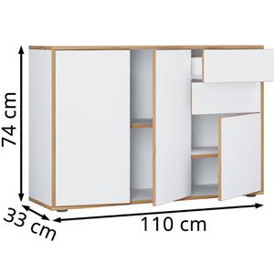 Produktbild für Sideboard VCM Salia 920815, aus Holz, weiß