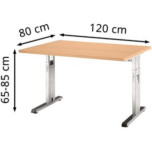 Produktbild für Schreibtisch Hammerbacher O-Serie, buche / silber