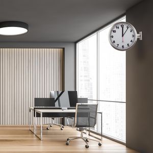 Produktbild für Wanduhr Eurotime 51764-47, Aluminium, analog, Funkuhr