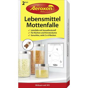 Aeroxon Mottenfalle Lebensmittel Mottenfalle, für Lebensmittel, Klebefalle, 2 Stück , 2 Stück