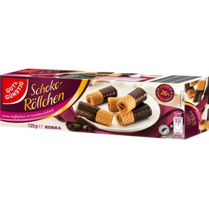 Waffeln Gut&Günstig Schoko-Röllchen Zartbitter