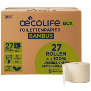 Produktbild für Toilettenpapier Oecolife Bambus, Box
