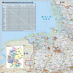 Produktbild für Deutschlandkarte Franken KAM300 Straßenkarte mit Metallleisten