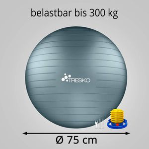 Produktbild für Gymnastikball Tresko Anti-Burst, mit Luftpumpe