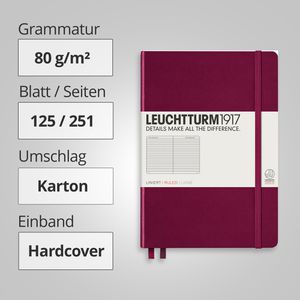 Produktbild für Notizbuch Leuchtturm1917 Medium, Karton Hardcover