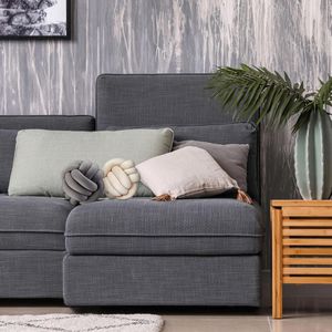 Produktbild für Sofakissen Relaxdays Knotenkissen 10025428, anthrazit