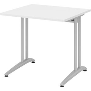 Schreibtisch Hammerbacher B-Serie, weiß / silber