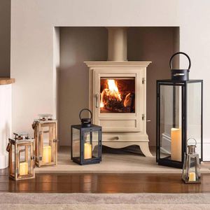 Produktbild für Laterne lights4fun Salcombe, braun, indoor