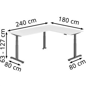 Produktbild für Schreibtisch Hammerbacher XDSMW, weiß / graphit