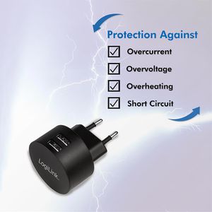 Produktbild für USB-Ladegerät LogiLink PA0218, 10,5 Watt