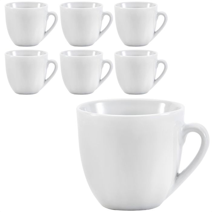 Van-Well Kaffeetassen Trend, 230 ml, Porzellan, weiß, 6 Stück – Böttcher AG