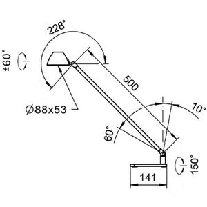 Produktbild für Schreibtischlampe Waldmann Lucio, schwarz, LED, dimmbar