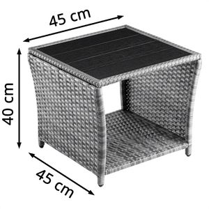 Produktbild für Beistelltisch CASARIA 109511, schwarz / grau, für Outdoor