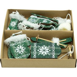 Produktbild für Weihnachtsbaumschmuck Heitmann-Deco 1090946, grün, 8-10 cm