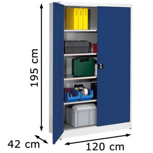 Produktbild für Werkzeugschrank Mauser MKST12/3/19, aus Metall, grau / blau