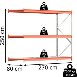 Produktbild für Anbauregal Regalwerk EMMA, 3 Metallböden