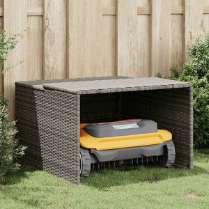 Produktbild für Mähroboter-Garage vidaXL 365406, grau, aus Polyrattan