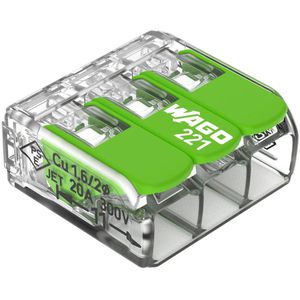 Verbindungsklemme Wago Compact Green Range, 221-423, 3 Leiter