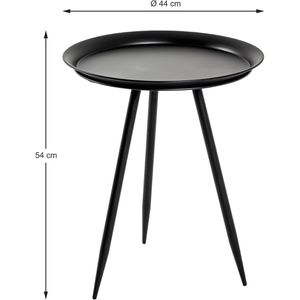 Haku-Möbel Beistelltisch 20511, schwarz, aus Metall, 44 x 54cm